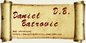 Daniel Batrović vizit kartica